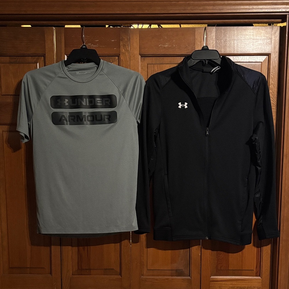 Under Armour Men's Black Performance Jacket and T-shirt size small